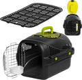 Peluvio Safy cat transport box - travel basket - carrying bag for cats up to 5 kg - lightweight foldable - sturdy PP housing metal door - good ventilation - removable grid water and food bowl - safe and comfortable on the road