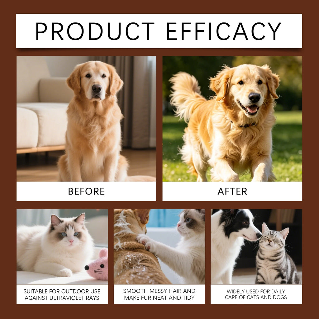 Pet Coat Care Oil Deep Moisturize Dry Damaged Fur Soften Detangler Anti Lick Safe Shiny Fur Treatment Dog Cat Fur Repair Serum