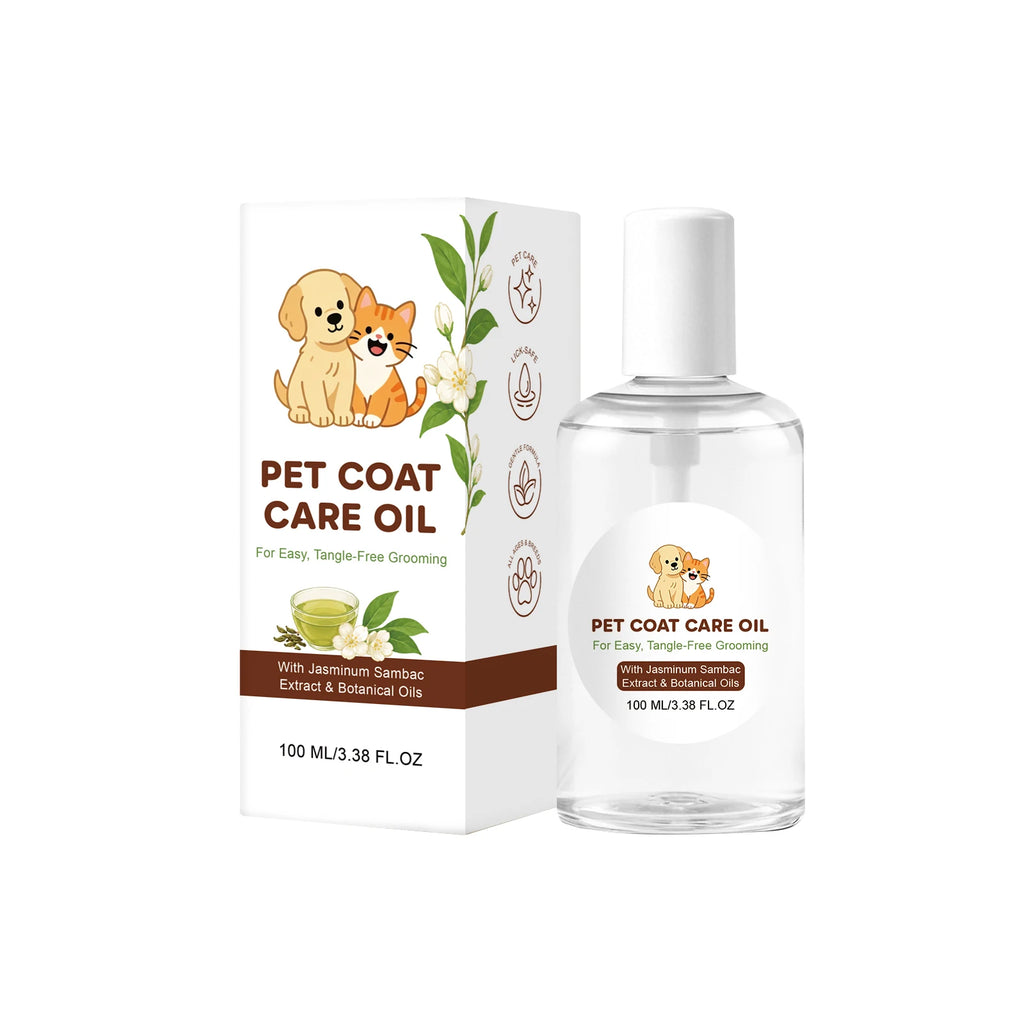 Pet Coat Care Oil Deep Moisturize Dry Damaged Fur Soften Detangler Anti Lick Safe Shiny Fur Treatment Dog Cat Fur Repair Serum